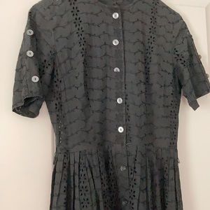 Vintage black button down dress